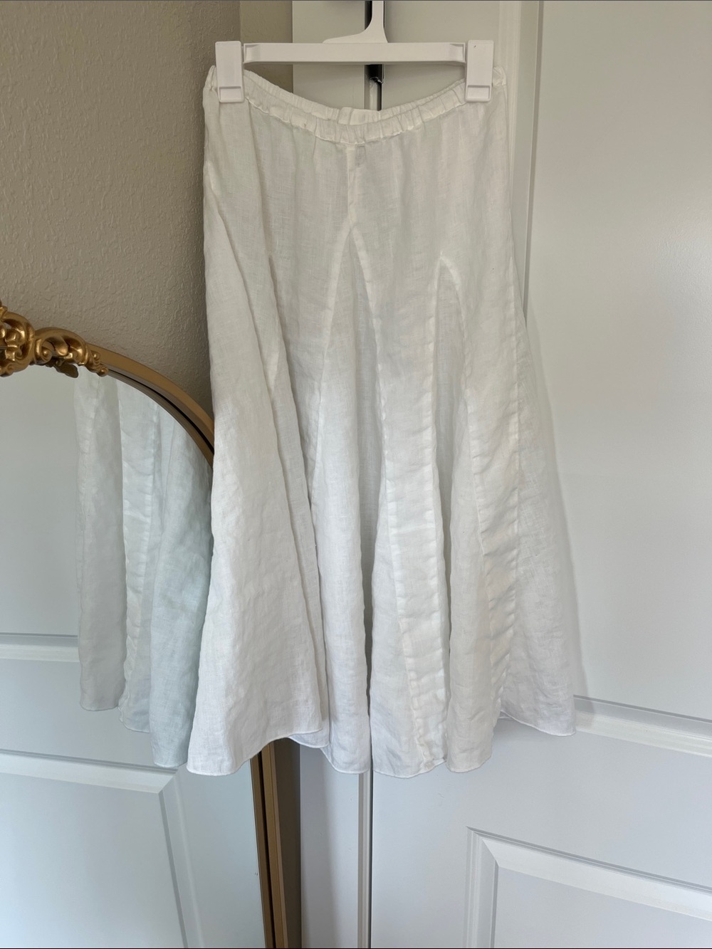 CP Shades Fanny 100% Linen White Midi Skirt - Picture 12 of 13